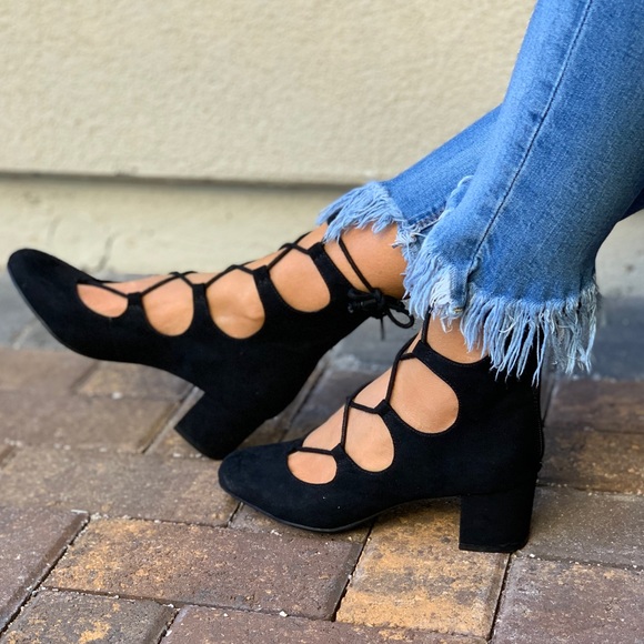 Mary Jane Gladiator Style Pump Kitten Heel Bootie - Picture 5 of 8